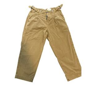 Anthropologie Womens Chino Pants 29 Tan Khaki Cropped Ankle Tapered Utility